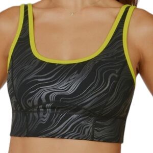 Fabletics Sports Bra Womens XS Black Medium Impact Marbled Athletic Yoga Gym